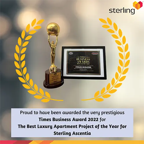 Times Business Award 2022 under the Category 'Best Luxury Apartment Project of the Year' awarded to Sterling Ascentia